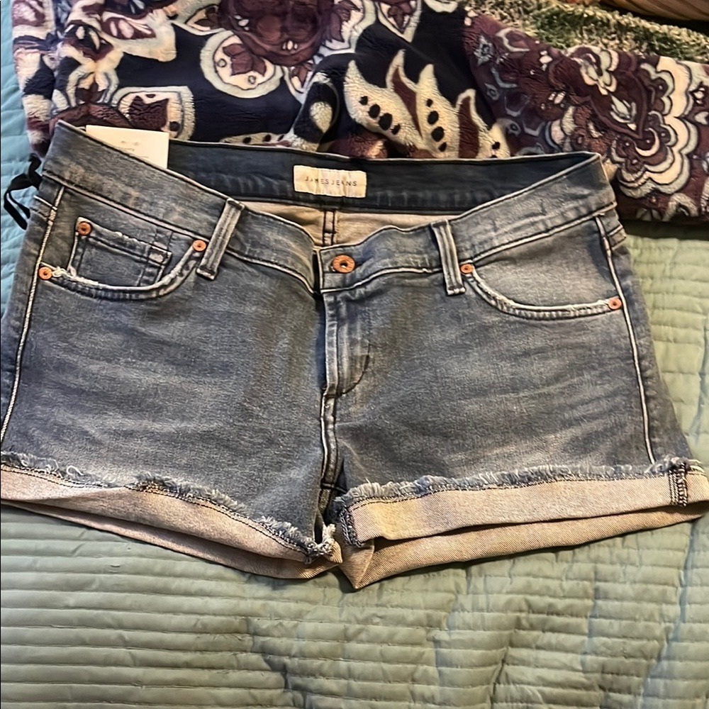 James Jeans Shorty Slouchy Fit Boy Shorts Venice Blue Denim‎ Size 31 NWT